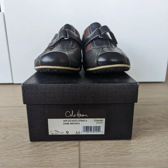 Cole Haan Air Estadio Strap II Leather Shoes – Dark Brown, Men's 9 - Picture 9 of 14